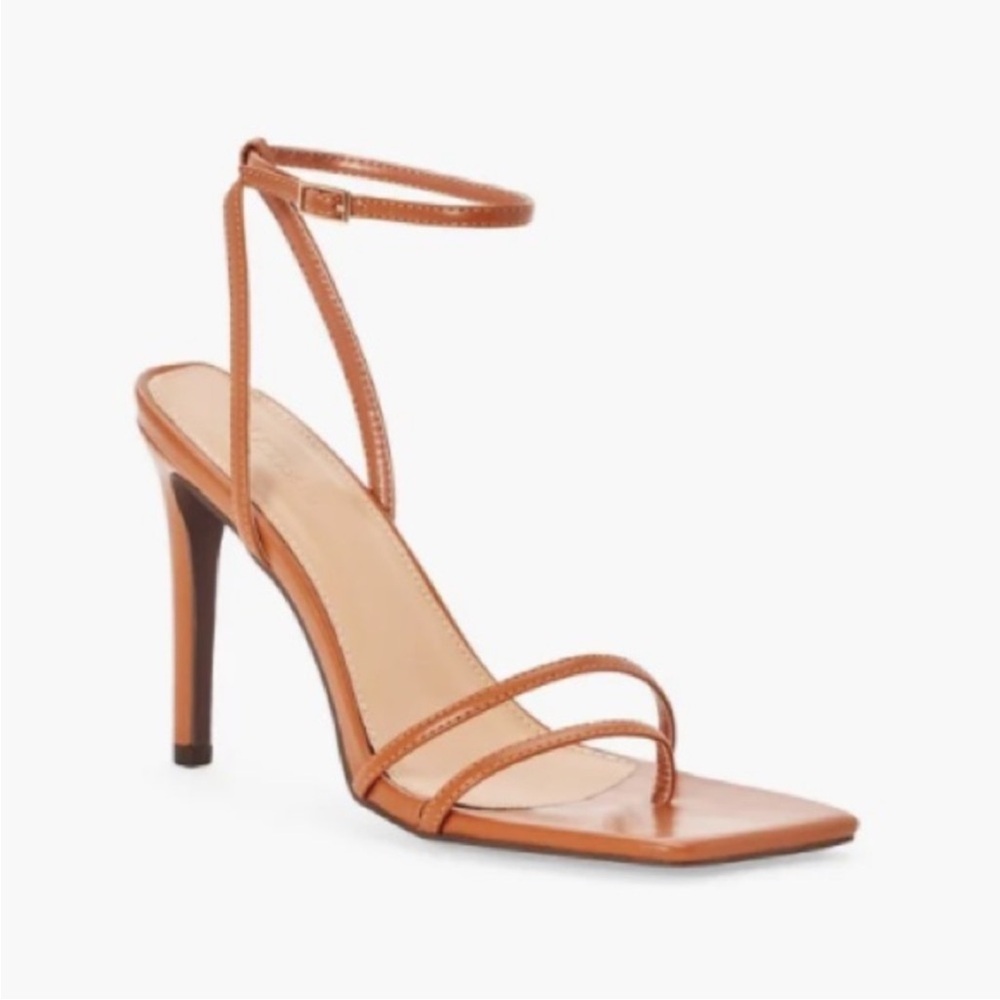 Just fab Camila tan square toe Strappy Heels